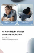 Press-Inflatable U-Shaped Pillow