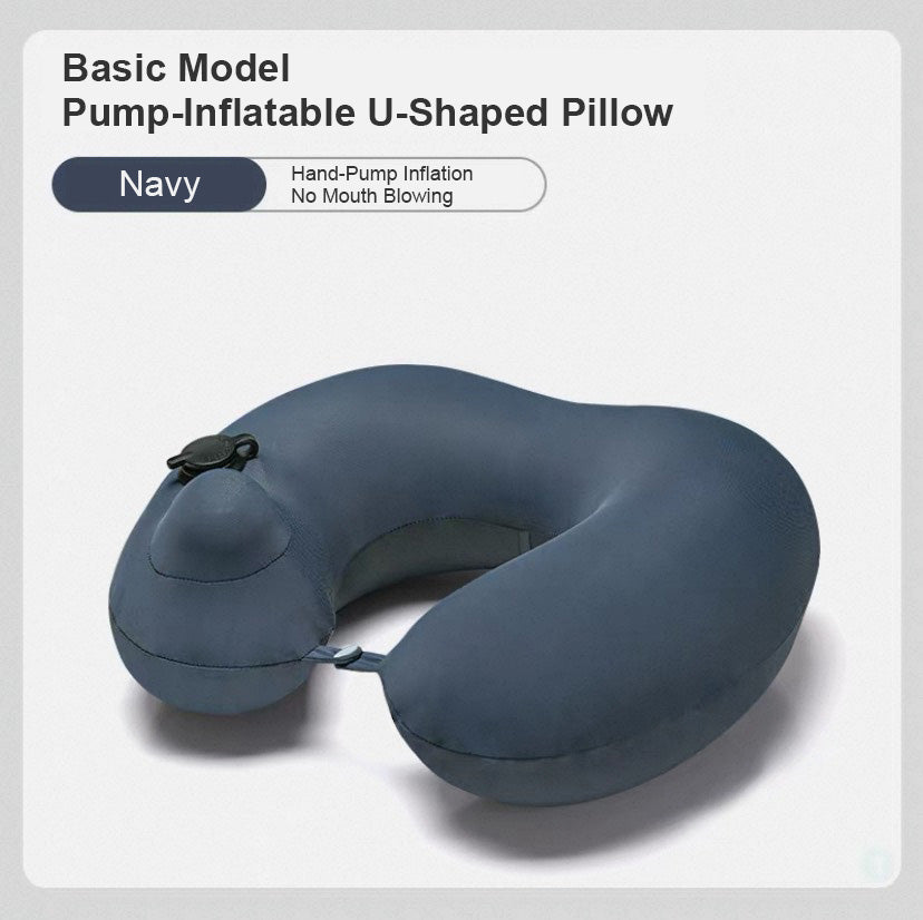 Press-Inflatable U-Shaped Pillow