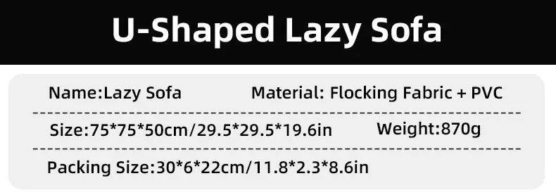 Canapé gonflable paresseux standard en U