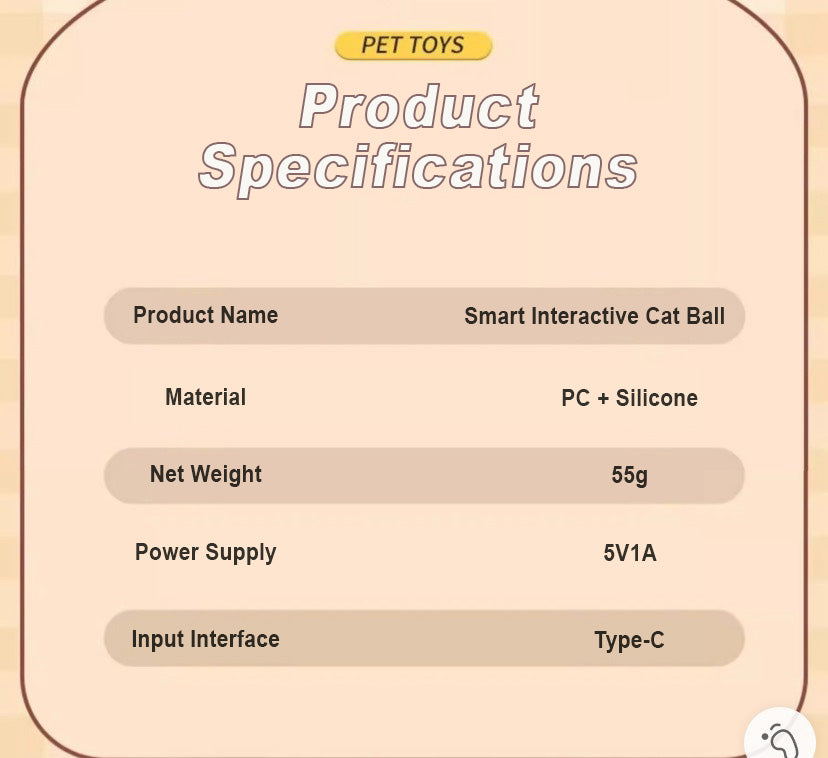 Balle interactive intelligente pour chats