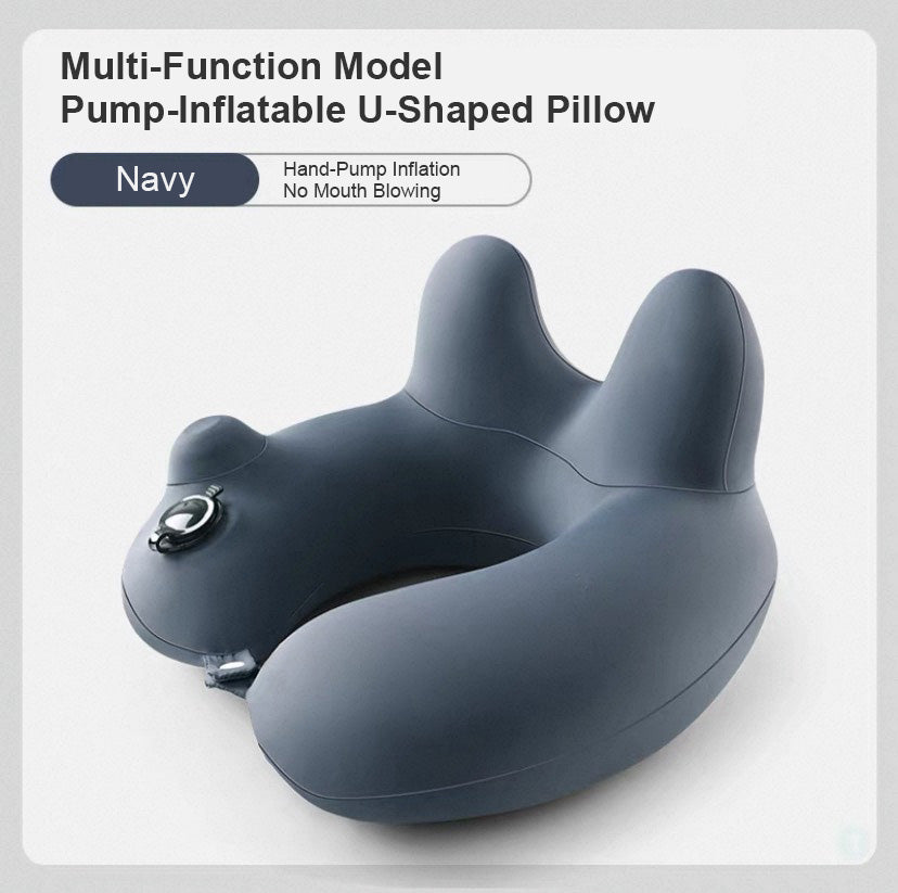 Press-Inflatable U-Shaped Pillow