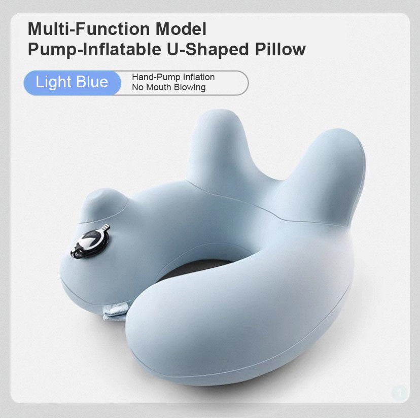 Press-Inflatable U-Shaped Pillow