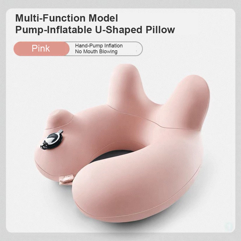 Press-Inflatable U-Shaped Pillow