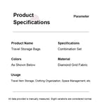 Set di sacche da viaggio per organizzazione bagagli