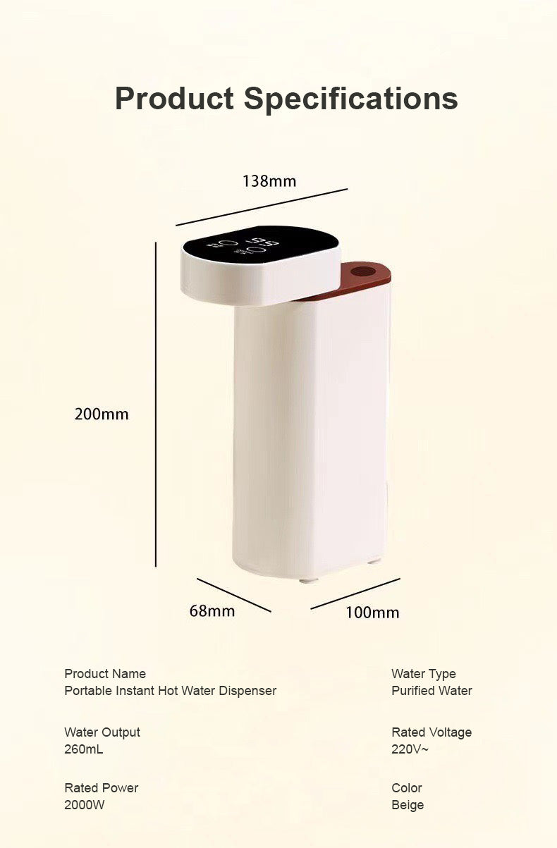 Mini Dispensador Portátil de Agua Caliente Instantánea