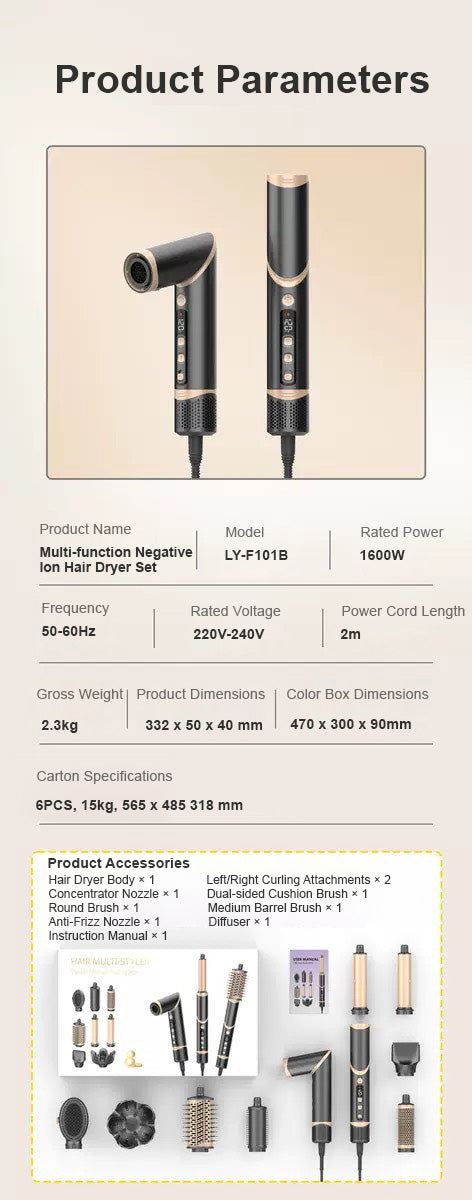多功能負離子吹風機組合