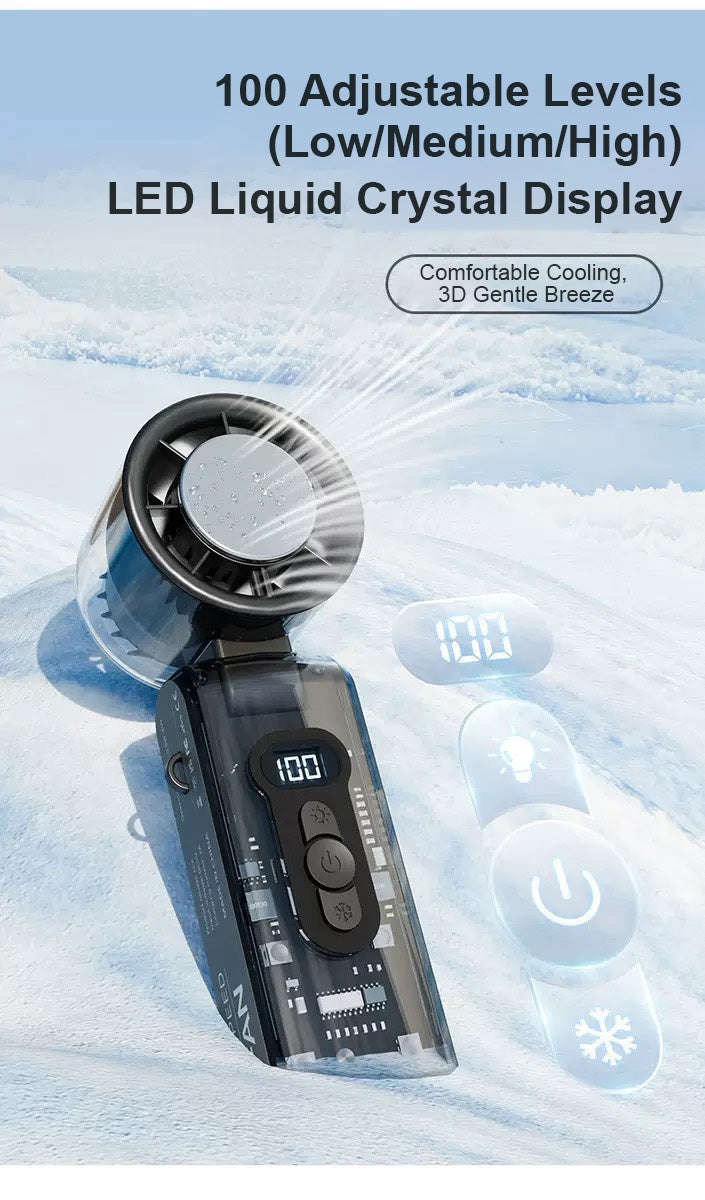 Ventilateur Miniature Portatif à Haute Vitesse avec Refroidissement Glacé