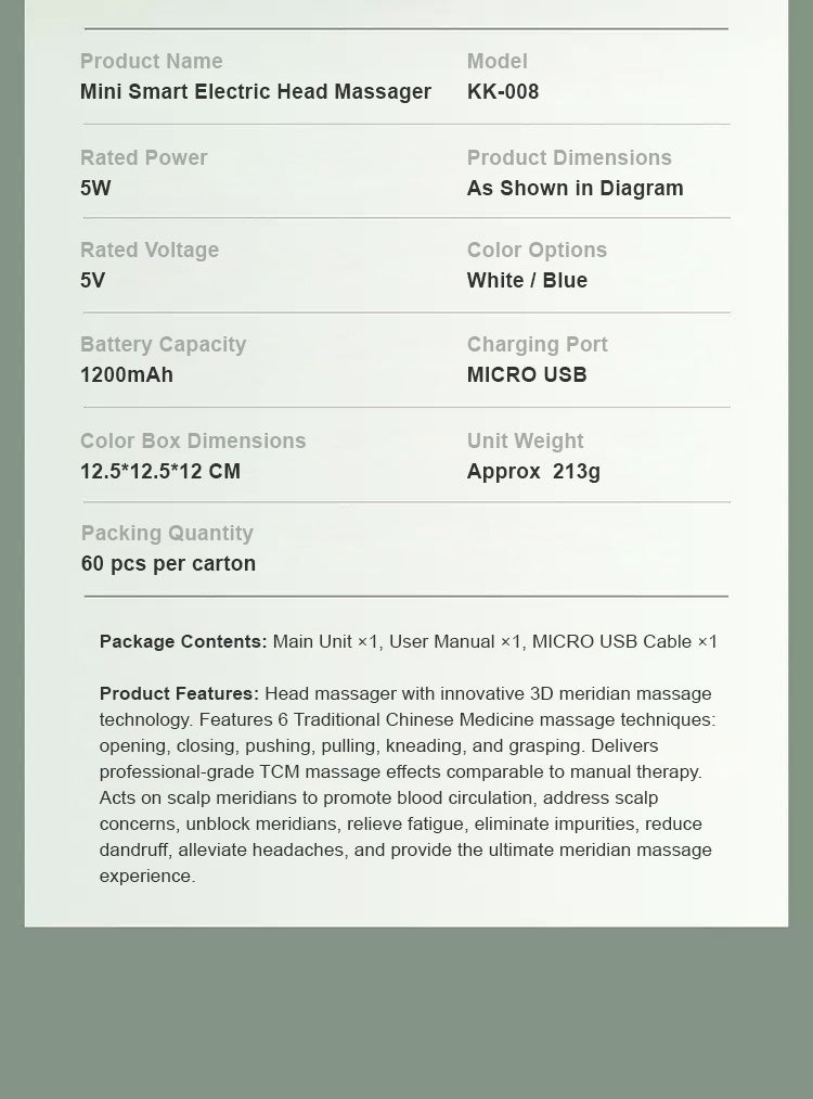 Casque de Massage Intelligent pour la Tête