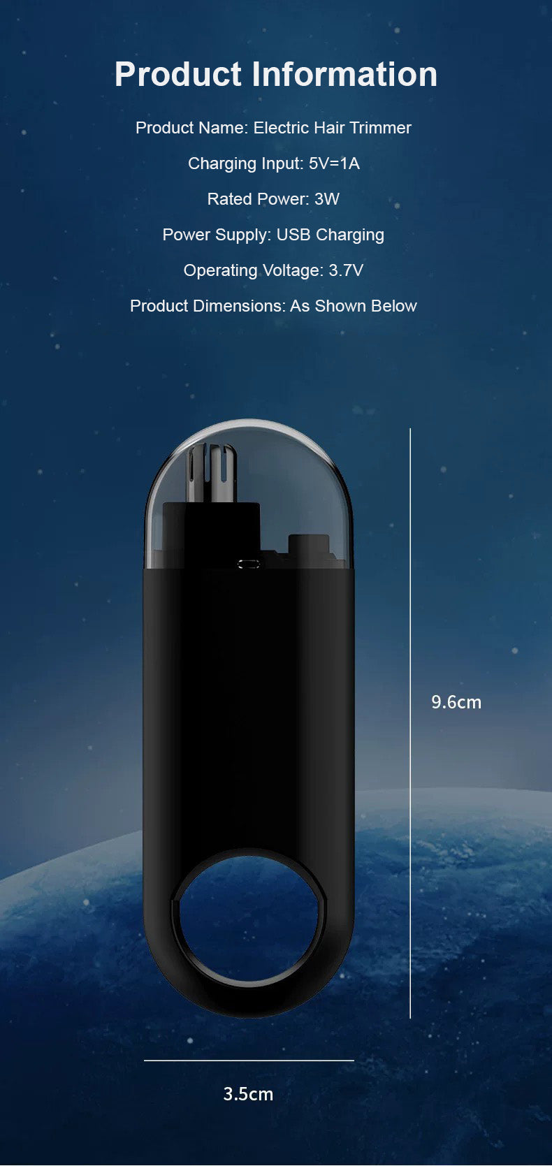 Recortador Eléctrico Indoloro de Vello Nasal