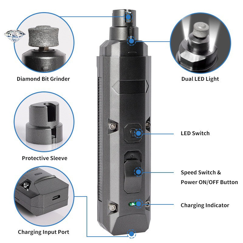 LED雙燈寵物磨甲器