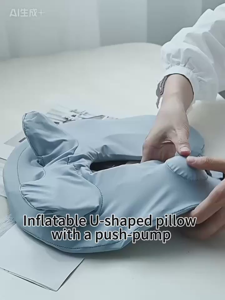 Press-Inflatable U-Shaped Pillow